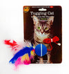4BF Tugging Ball Cat Toy w/ Feathers