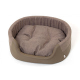 Dogs in the City Oval Faux Leather Basket Bed