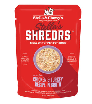 Stella & Chewy's Shredrs Chicken & Turkey in Broth 2.8 oz