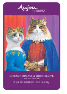 Rawz Aujou Chicken Breast & Duck Cat Food Recipe Pouch 2.46oz