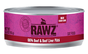 Rawz 96% Beef and Beef Liver Cat Food 5.5oz