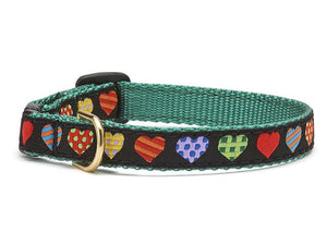 Up Country Colorful Hearts Breakaway Cat Collar