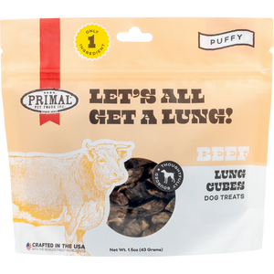 Primal Let's All Get a Lung Beef Lung Treats for Dogs
