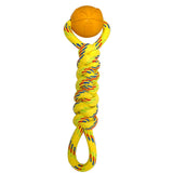 4BF Rubber Ball With Tug Rope Dog Toy