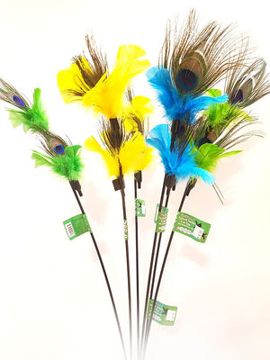 PURRfect Peacock Feather Cat Toy Wand