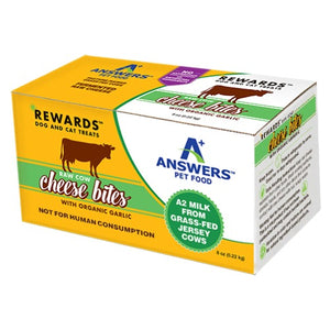 Answers Rewards Raw Cow Cheese Bites with Garlic Frozen Dog & Cat Treats