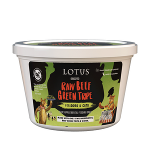 Lotus Frozen Raw Grass-Fed Beef Green Tripe for Dogs and Cats