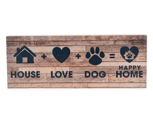 Dog Speak Large Pallet Box Sign - House+Dog+Love=HOME