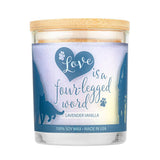 Pet House  "Love is a Four-Legged Word" themed Lavender Vanilla Candle