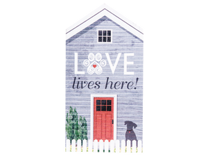 Dog Speak Extra Large Rustic House Sign - Love Lives Here
