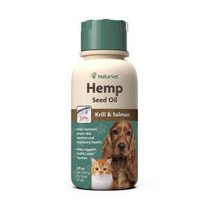 Naturvet® Krill & Salmon Hemp Seed Oil for Dogs and Cats 8 Oz