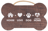 Bone Shaped Rope Sign - House + Love + DogBone Shaped Rope Sign -