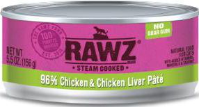 Rawz 96% Chicken & Chicken Liver Pate Cat Food 5.5 oz