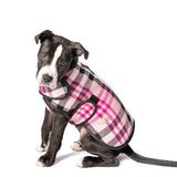 Chilly Dog LLC. Pink Plaid Blanket Dog Coat