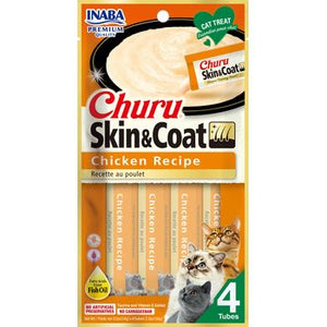 Inaba Churu Chicken Puree Skin & Coat 4pk Cat Treat