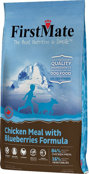 FirstMate Chicken Meal w/ Blueberries Dog Kibble