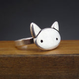 Sterling Silver Love Kitty Ring