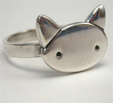 Sterling Silver Love Kitty Ring