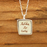 Sterling Silver and Enamel "Talks to Cats" Necklace