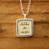 Sterling Silver and Enamel "Talks to Dogs" Necklace