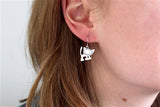 Sterling Silver Little Punk Kitty Earrings