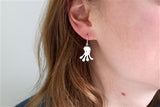 Sterling Silver Little Quadrates Octopus Earrings