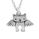 Sterling Silver Little Angel Kitty Necklace - 1/2”