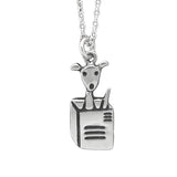Sterling Silver Little Dog in a Box Necklace
