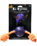 4BF Rubber Mask Ball With Rope Dog Toy