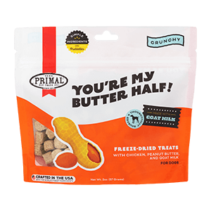 Primal You're My Butter Half! Chicken, Peanut Butter, and Goat Milk Treats for Dogs 2oz