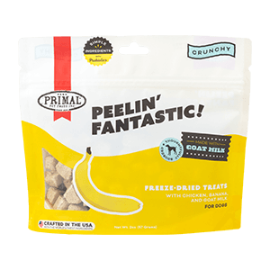 Primal Peelin' Fantastic Chicken, Banana, and Goat Milk Treats for Dogs 2oz