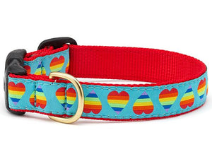 Up Country Rainbow Hearts Dog Collars & Leads