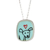 Sterling Silver and Enamel Mini Happy Dog Necklace