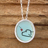 Sterling Silver and Enamel Mini Dog Necklace