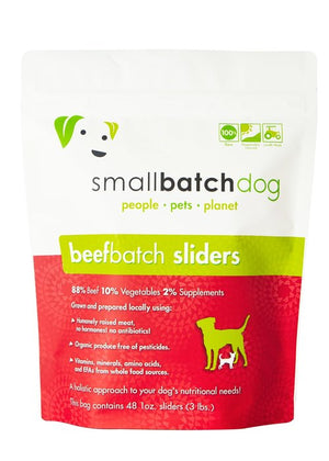 SmallBatch Dog BeefBatch Frozen Raw Sliders 3 lbs
