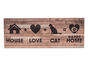 Dog Speak Large Pallet Box Sign - House+Cat+Love=HOME