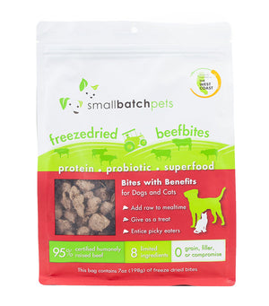 SmallBatch Freeze Dried Topper or Treats Beef Bites 7 oz