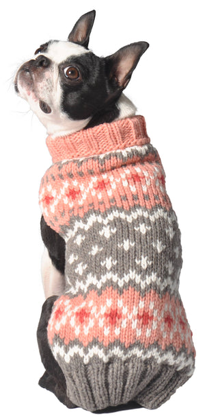 Chilly Dog LLC. Peach Fairisle Dog Sweater