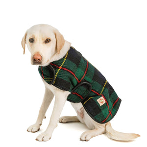 Chilly Dog LLC. Navy Tartan Blanket Dog Coat