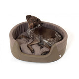 Dogs in the City Oval Faux Leather Basket Bed