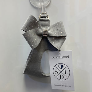 Susan Lanci Silver Stardust Nouveau Bow Step In Harness - XL